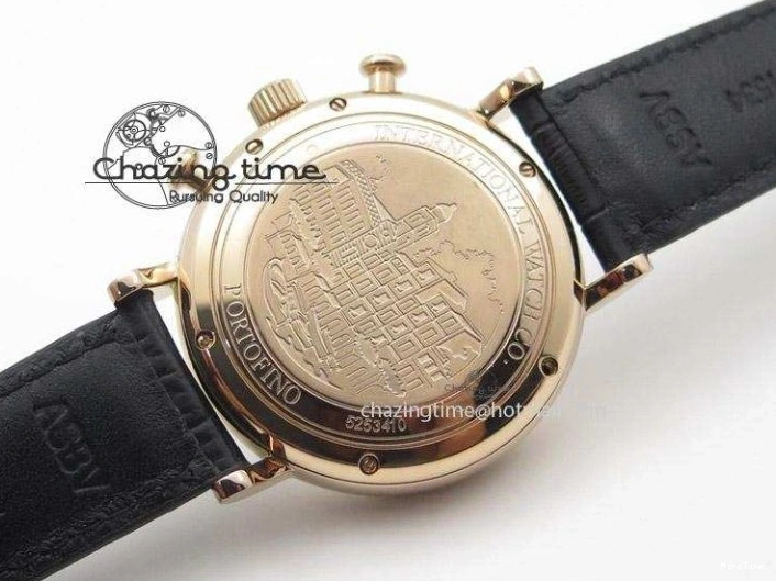 MIROTIME 1103 Portofino Chrono RG White Dial on Black Leather Strap A Vibrant 7385